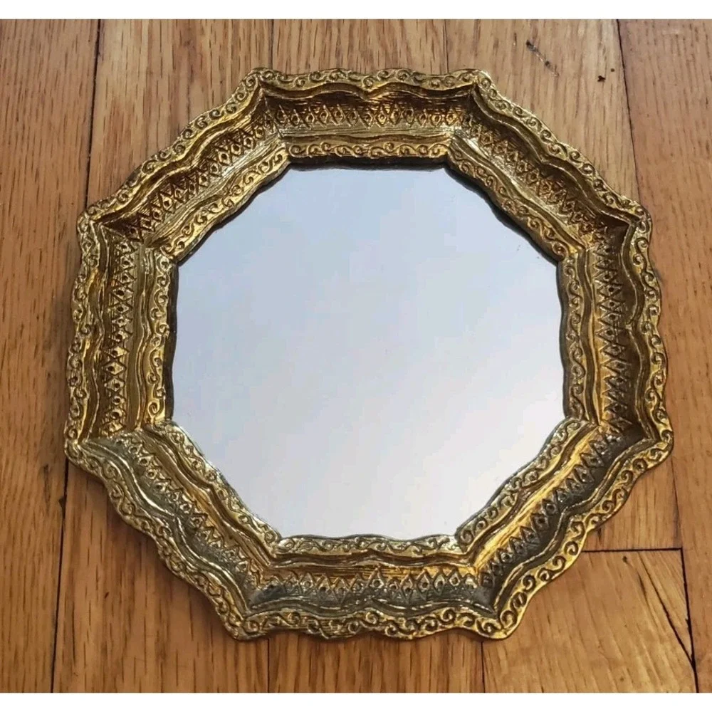 Vintage Hollywood Regency Octagon Home Décor Mirror Burwood Gallery Wall 6.5
